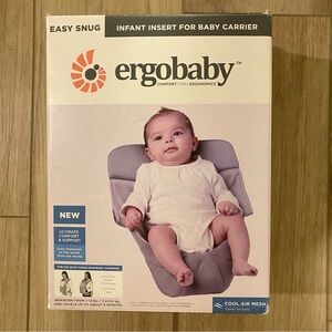 Ergobaby Easy Snug Infant Insert, Grey, Premium Cotton